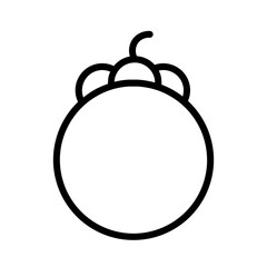 Food Fruit Mangosteen Outline Icon