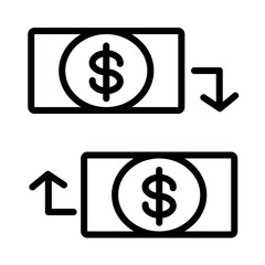 Foreign Exchange Trade Outline Icon