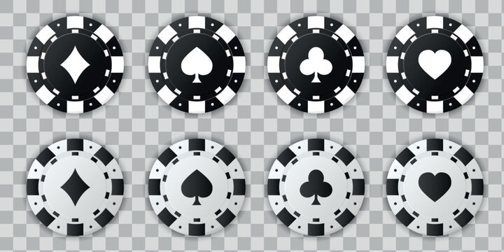 Vector images of casino chips. Collection of casino chips for gambling, poker