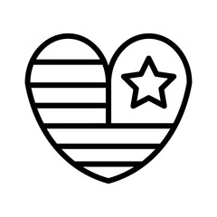 Flag Heart United Outline Icon