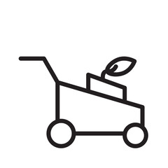 Grass Lawn Mower Outline Icon