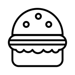 Fast Food Hamburger Outline Icon