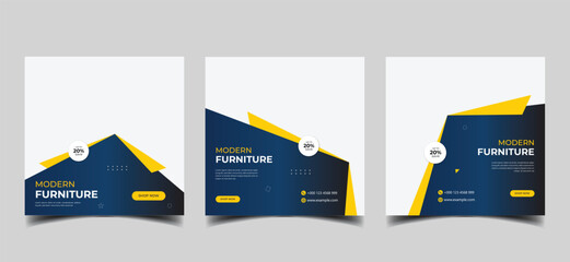 furniture sale social media post web square banner instagram ads post template 