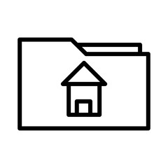 Folder House Project Outline Icon