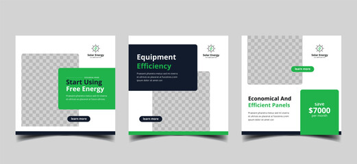 solar energy social media post template 