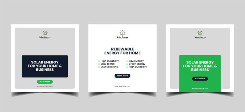 solar energy social media post template 