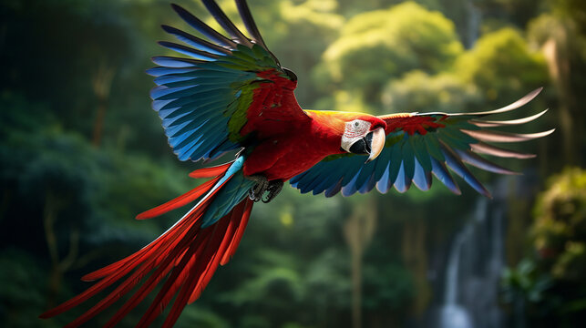 parot in the amazonian forest Generative AI