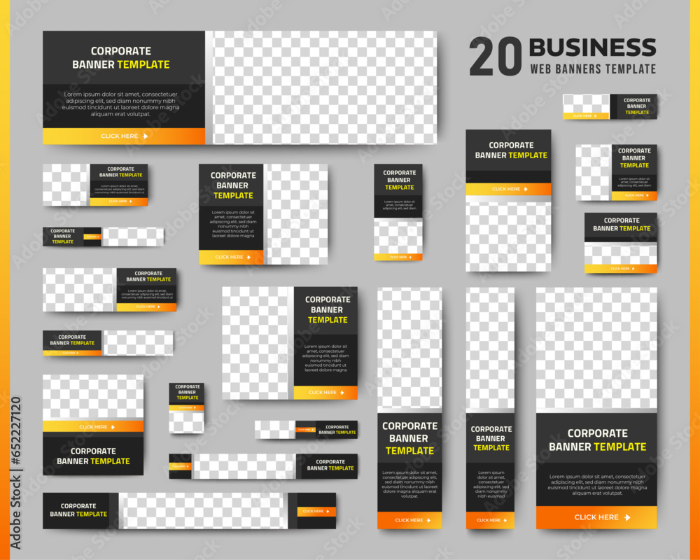 Wall mural set of promotion kit banner template design with modern and minimalist concept user for web page, ad