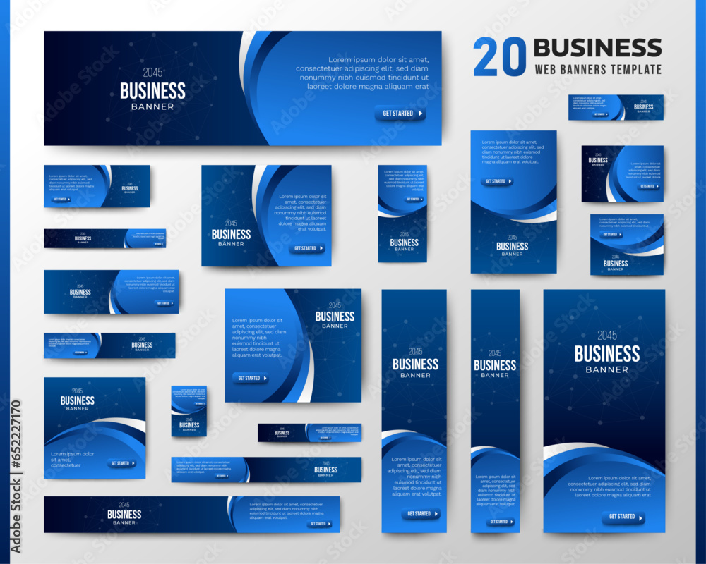 Canvas Prints corporate web banners of standard size with a place for photos. vertical, horizontal and square temp
