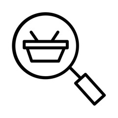 Comerce Search Shop Outline Icon