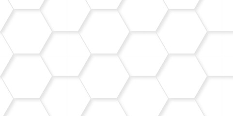 White Hexagonal Background. Computer hexagoan digital drawing, background with hexagons, abstract background. 3D Futuristic abstract honeycomb mosaic white background. 
