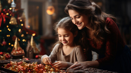 Obraz na płótnie Canvas Treasured Family Christmas: Joyful Moments
