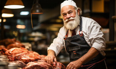 Precision and Craft: A Portrait of a Professional Meat Cutter.