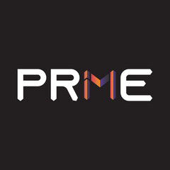 PRIME Logo, sign, symbol. icon, company logo black background.
