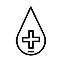 Fototapeta premium Blood Donation Drip Outline Icon