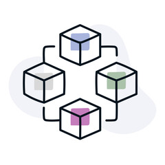 Visualize the power of blockchain with this symbolic icon. Representing secure digital ledgers and decentralized transactions, this icon embodies transparency and trust.