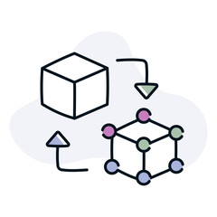 Explore the concept of digital twins with this symbolic icon. Representing virtual replicas of physical objects or systems, this icon embodies real-time simulation and analysis.