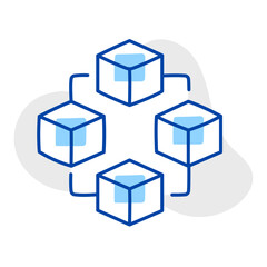 Visualize the power of blockchain with this symbolic icon. Representing secure digital ledgers and decentralized transactions, this icon embodies transparency and trust.