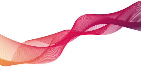 Pink and red ribbon on white background.  Abstract blend wave lines and technology background. Background lines wave abstract stripe design. White background, mesh abstract, vector soft blend.