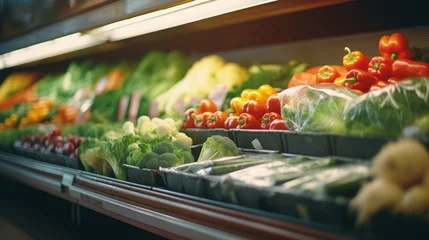 Foto op Plexiglas Fresh produce in a grocery store. Generative AI © ColdFire