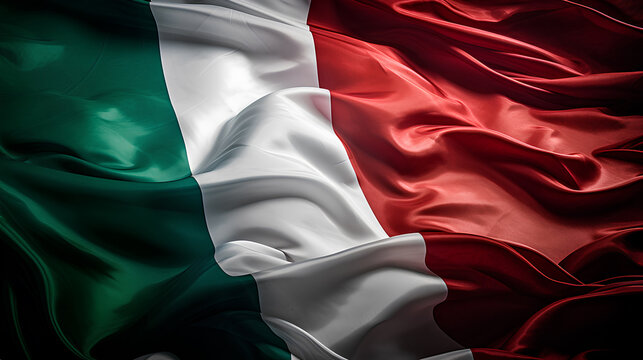Italy flag waving close up generative by AI