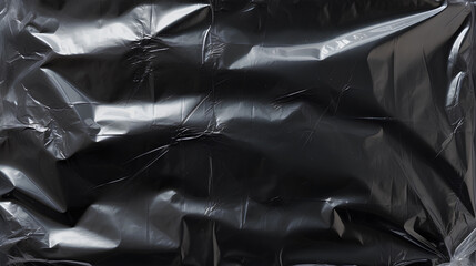 Plastic bag texture close up on black background