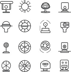 The Icons Outline related to networks, and the internet. Linear icon. Vector illustration
