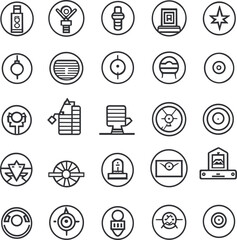 The Icons Outline related to networks, and the internet. Linear icon. Vector illustration