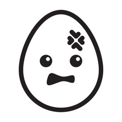 mad egg emoticon line style