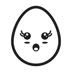 impressed egg emoticon line style