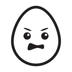 angry egg emoticon line style
