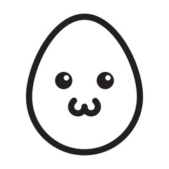 cute egg emoticon line style