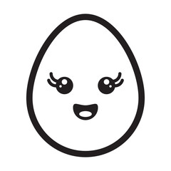 beautiful egg emoticon line style