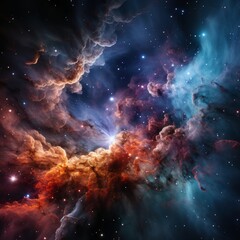 Arrière-plan nuage de nébuleuse étoilée dans l'espace rempli de poussière d'étoiles