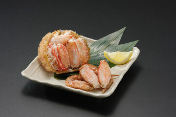 毛ガニ甲羅盛付け