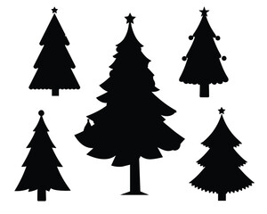 Christmas Elements Silhouette. Christmas Elements Vector Illustration.