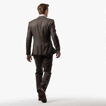 Portrait of a businessma walking, isolated on white, transparent background