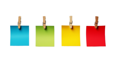 blank note papers on clothesline