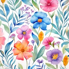 flower pattern painting background, ai generative