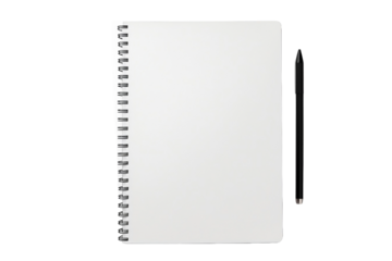 blank notebook isolated on white background