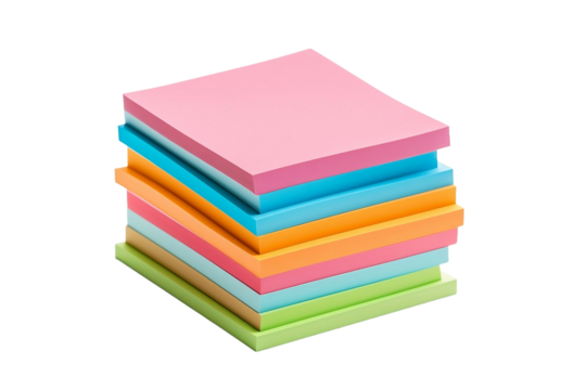 stack of colorful sponges isolated on white background