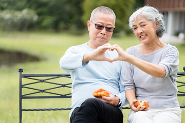 Senior couple together, happy moments - Elderly people take care of each other  - concepts about...