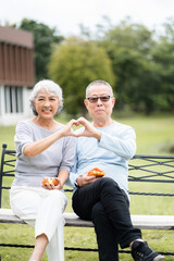 Senior couple together, happy moments - Elderly people take care of each other  - concepts about...