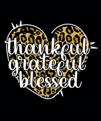 Thankful grateful blessed vector design