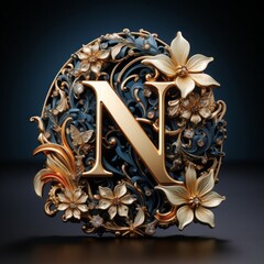 Luxury logo detailed with a double capital " N "