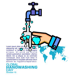 Global Handwashing day, poster and banner vector