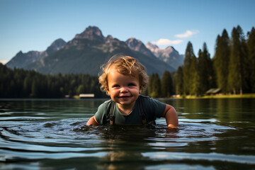 Fototapeta premium Kind entdeckt die Natur