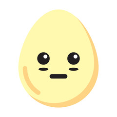 neutral egg emoticon flat style