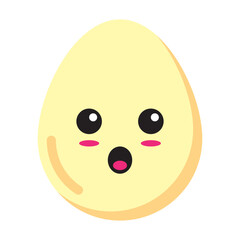 amazed egg emoticon flat style