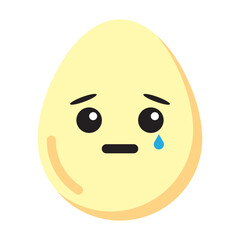 sad egg emoticon flat style